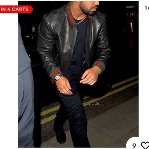 Men’s authentic GUCCI leather jacket (as seen on drake)